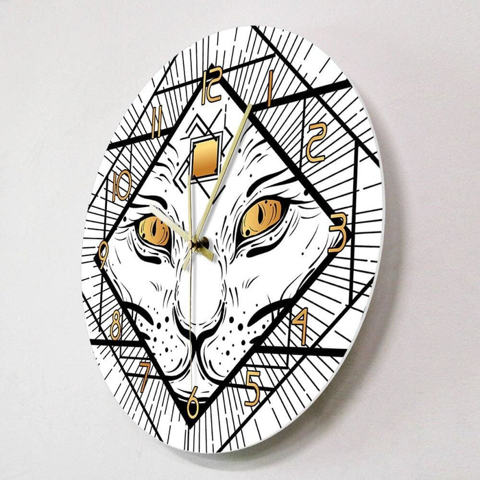 Dark Witchy Cat With Three Eyes Decorative Wall Clock