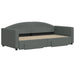 Single Size Daybed with Trundle and Drawers Dark Grey