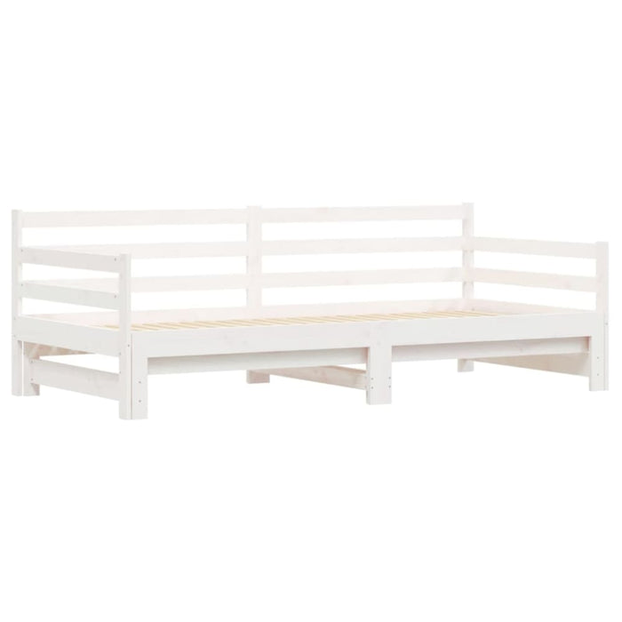 Daybed with Trundle White 92x187 Cm Single Size Solid Wood