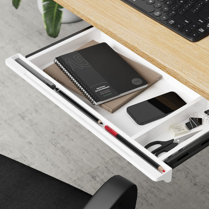 Under Desk Drawer Pull-Out Drawer Sliding Tray Storage Organizer White