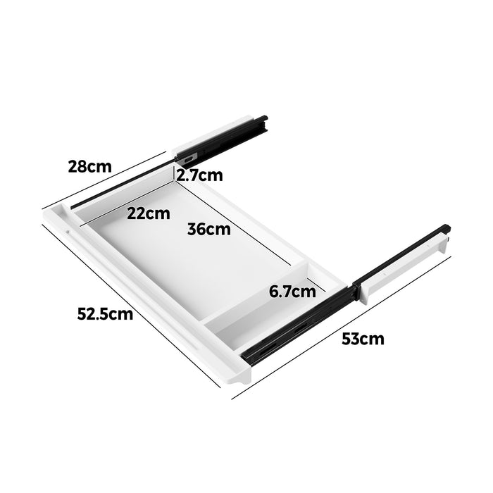 Under Desk Drawer Pull-Out Drawer Sliding Tray Storage Organizer White