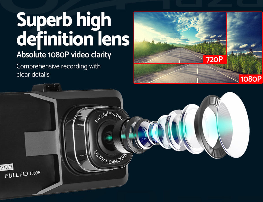 Dash Camera 1080P Hd Cam Car Recorder Dvr Video Vehicle Carmera 32Gb