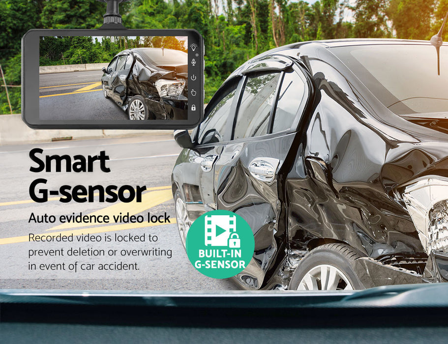 4'' 1080P Car Dash Camera Front And Rear Fhd Dvr Recorder 32Gb Sd Card Dual Cam