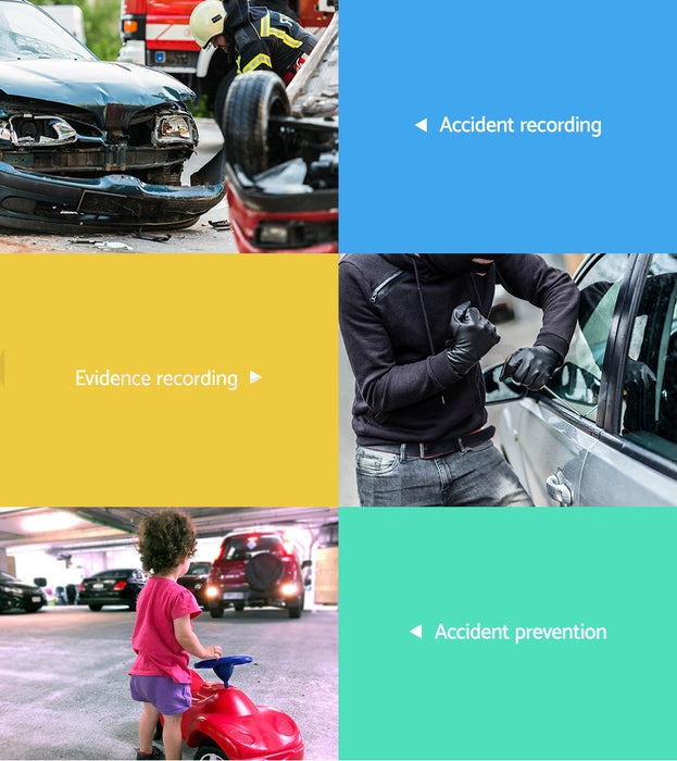 4'' 1080P Car Dash Camera Front And Rear Fhd Dvr Recorder 32Gb Sd Card Dual Cam