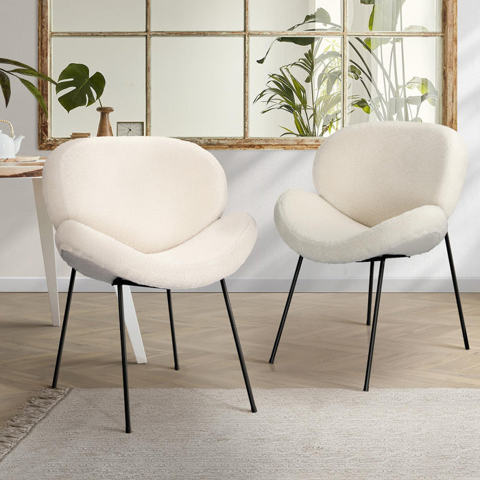 2X Dining Chair Accent Chairs Tub Armchairs Sherpa 4 Style