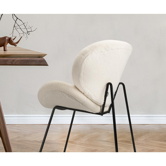 2X Dining Chair Accent Chairs Tub Armchairs Sherpa 4 Style