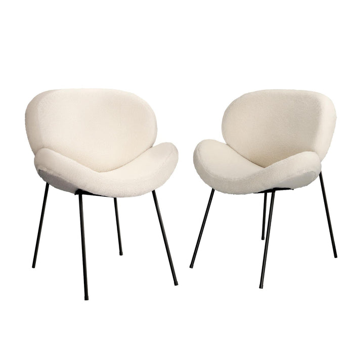 2X Dining Chair Accent Chairs Tub Armchairs Sherpa 4 Style