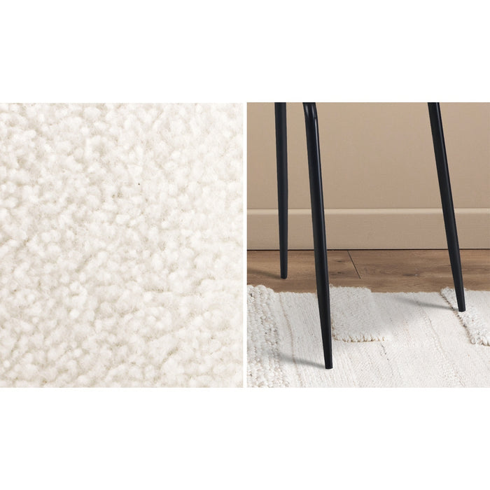 8X Dining Chairs Accent Chair Armchair Kitchen Upholstered Sherpa White