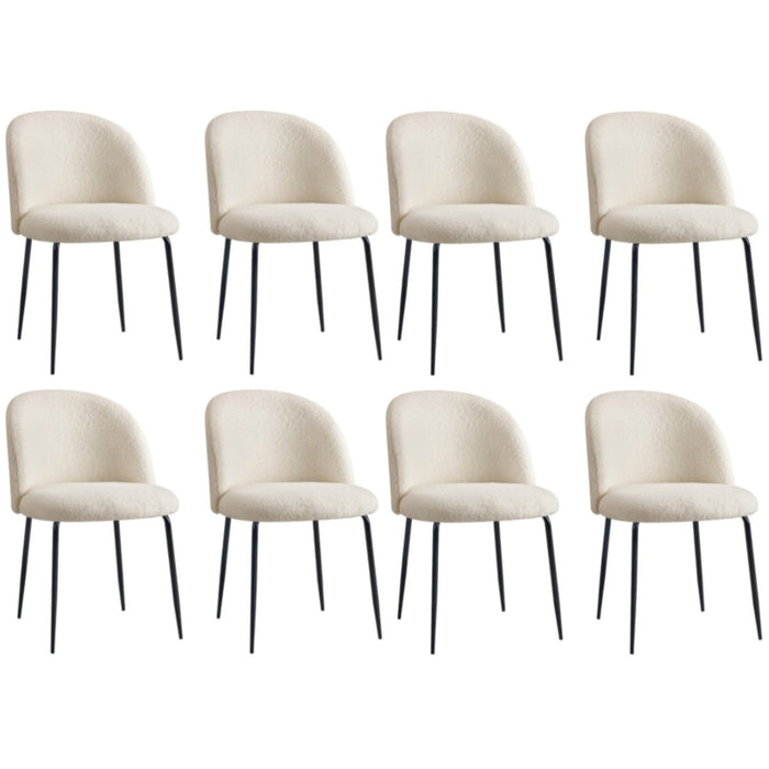 8X Dining Chairs Accent Chair Armchair Kitchen Upholstered Sherpa White