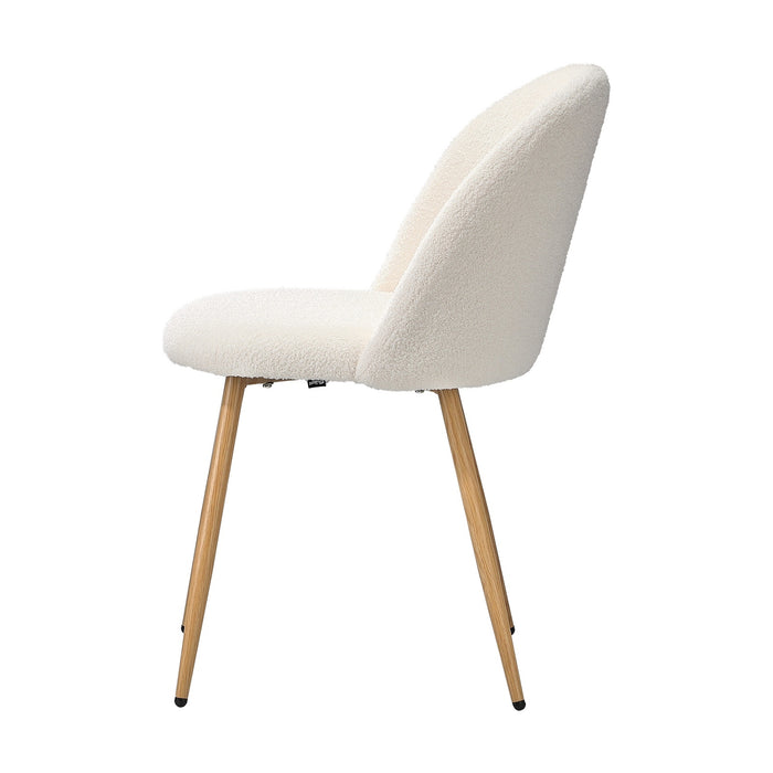 Dining Chairs Accent Chair Armchair Upholstered Sherpa Wooden White
