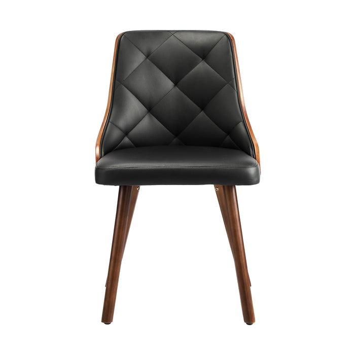 8X Dining Chairs Wooden Chair Kitchen Cafe Faux Leather Padded Black