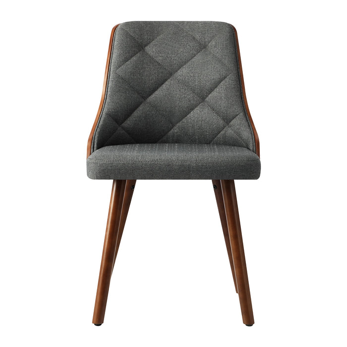 Dining Chairs Wooden Chair Kitchen Cafe Faux Linen Fabric Padded Seat