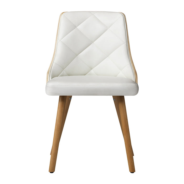 Dining Chairs Wooden Chair Kitchen Cafe Faux Linen Leather Padded Seat