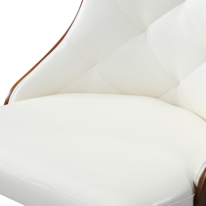 Dining Chairs Kitchen Accent Lounge Pu Leather X2 White