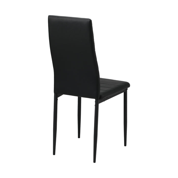 4Pcs Dining Chairs High-Back Kitchen Chair Padded Faux Leather Black