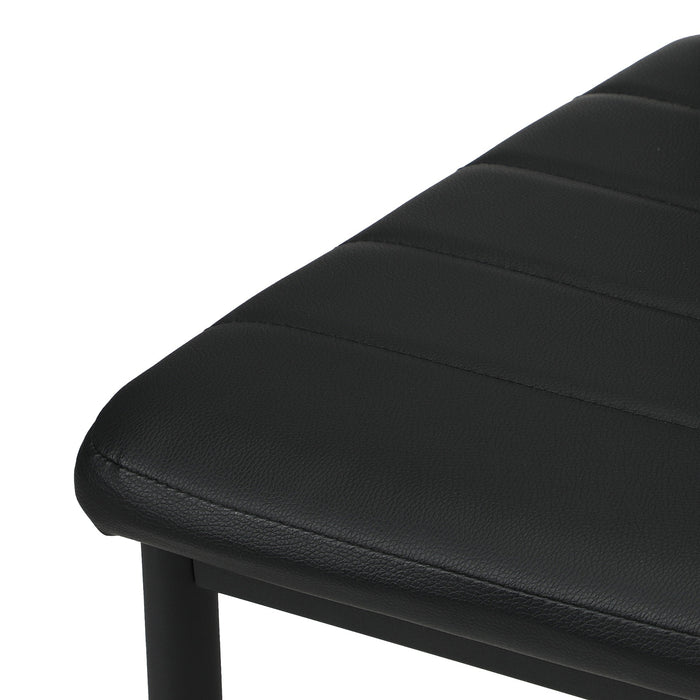 4Pcs Dining Chairs High-Back Kitchen Chair Padded Faux Leather Black