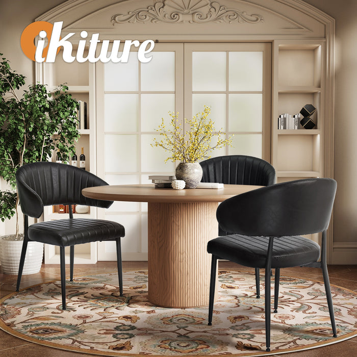 2X Pu Leather Dining Chair Kitchen Padded Seat Black