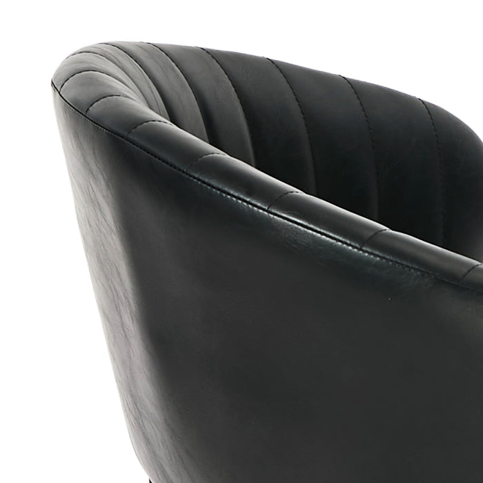 2X Pu Leather Dining Chair Kitchen Padded Seat Black