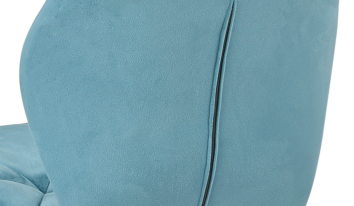 Set Of 2 Dining Chairs Kitchen Chair Padded Seat High Back Velvet Blue