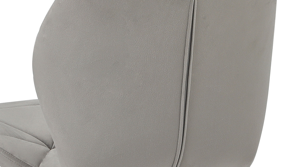 Set Of 2 Dining Chairs Kitchen Chair Padded Seat High Back Velvet Grey