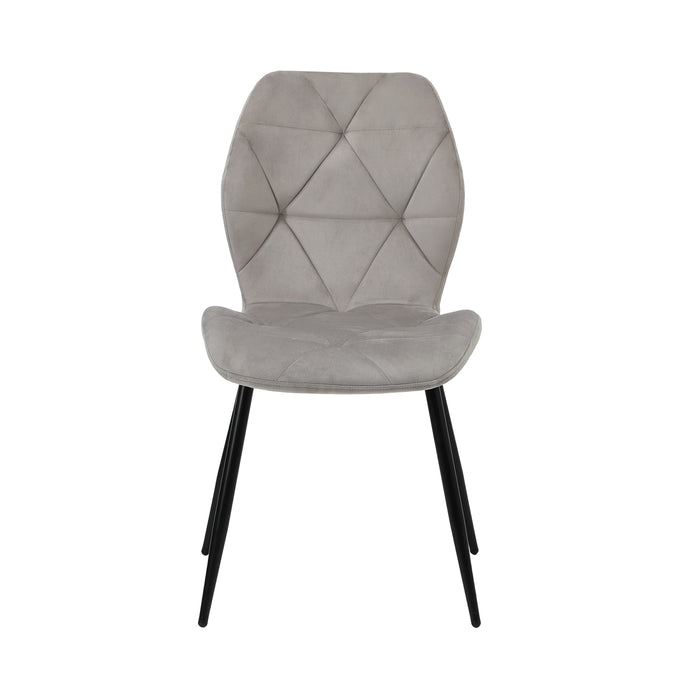 Dining Chairs Kitchen Chair Padded Seat High Back Velvet Grey