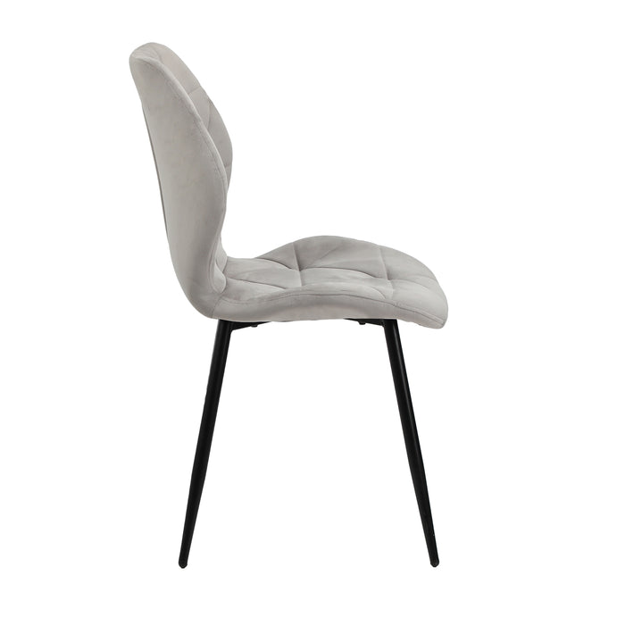 Dining Chairs Kitchen Chair Padded Seat High Back Velvet Grey