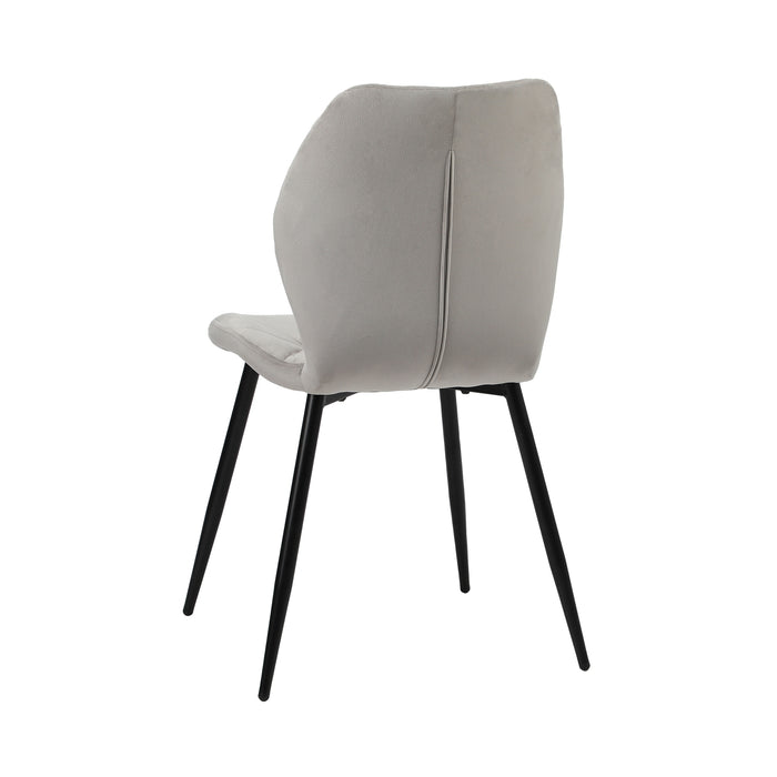 Dining Chairs Kitchen Chair Padded Seat High Back Velvet Grey