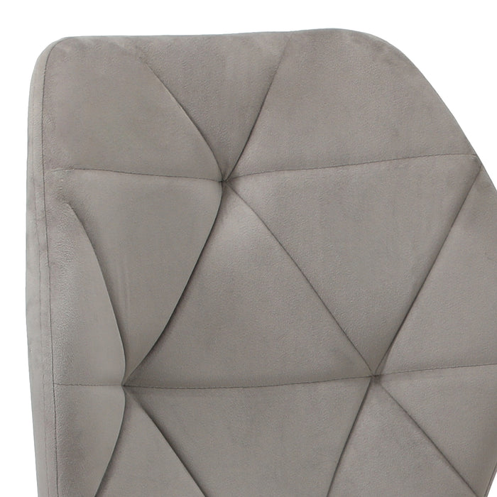 Dining Chairs Kitchen Chair Padded Seat High Back Velvet Grey