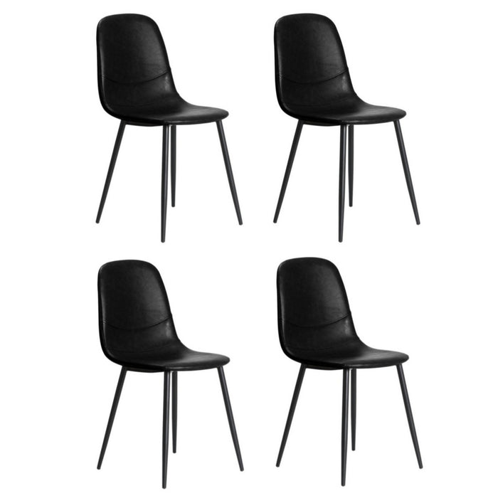 Dining Chairs Kitchen Accent Chair Lounge Room Pu Leather Black