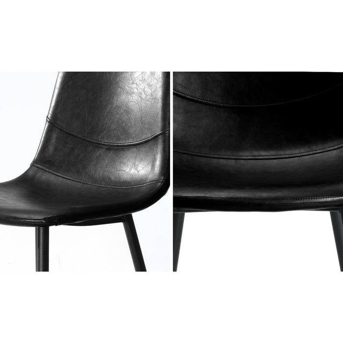 Dining Chairs Kitchen Accent Chair Lounge Room Pu Leather Black