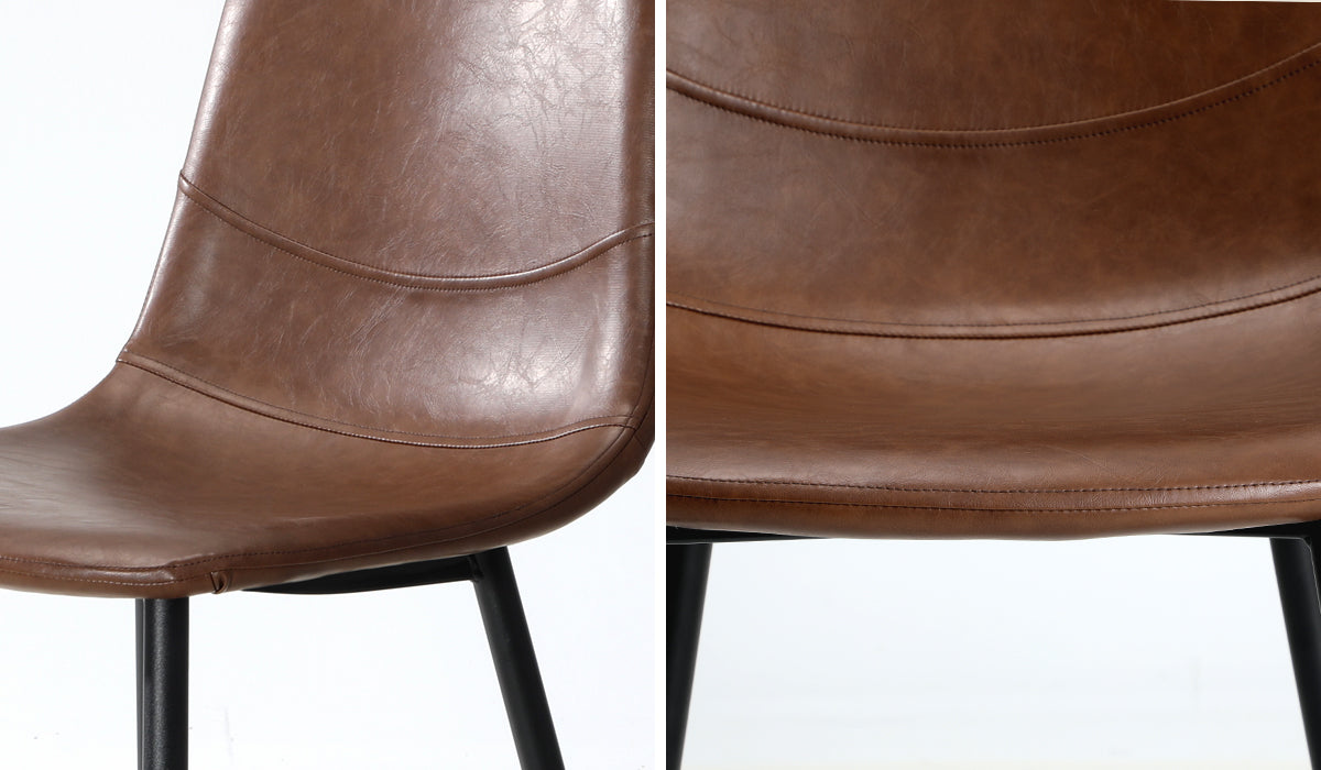 Dining Chairs Kitchen Accent Chair Lounge Room Pu Leather Brown