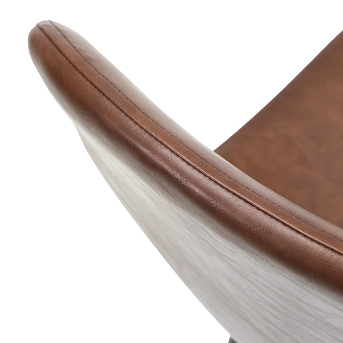 2X Dining Chairs Kitchen Accent Chair Lounge Room Pu Leather Brown