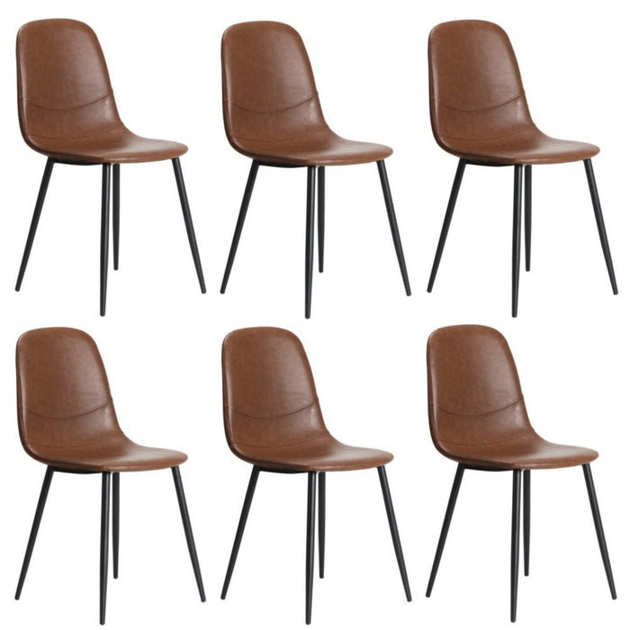 Dining Chairs Kitchen Accent Chair Lounge Room Pu Leather Brown