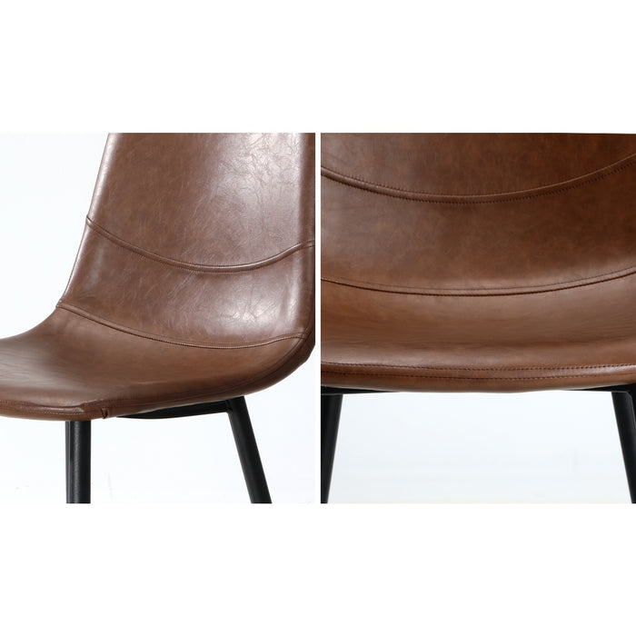 Dining Chairs Kitchen Accent Chair Lounge Room Pu Leather Brown