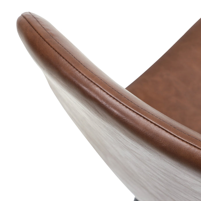 Dining Chairs Kitchen Accent Chair Lounge Room Pu Leather Brown