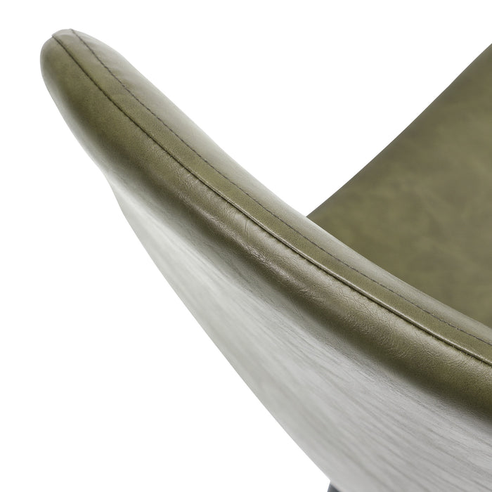 Dining Chairs Kitchen Accent Chair Lounge Room Pu Leather Green