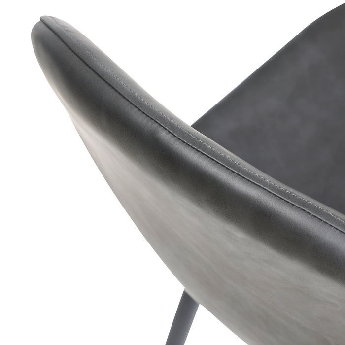 2X Dining Chairs Kitchen Accent Chair Lounge Room Pu Leather Grey