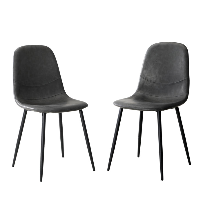 Dining Chairs Kitchen Accent Chair Lounge Room Pu Leather Grey