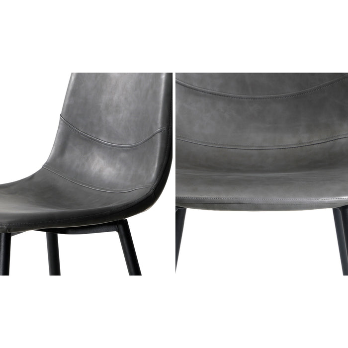 Dining Chairs Kitchen Accent Chair Lounge Room Pu Leather Grey