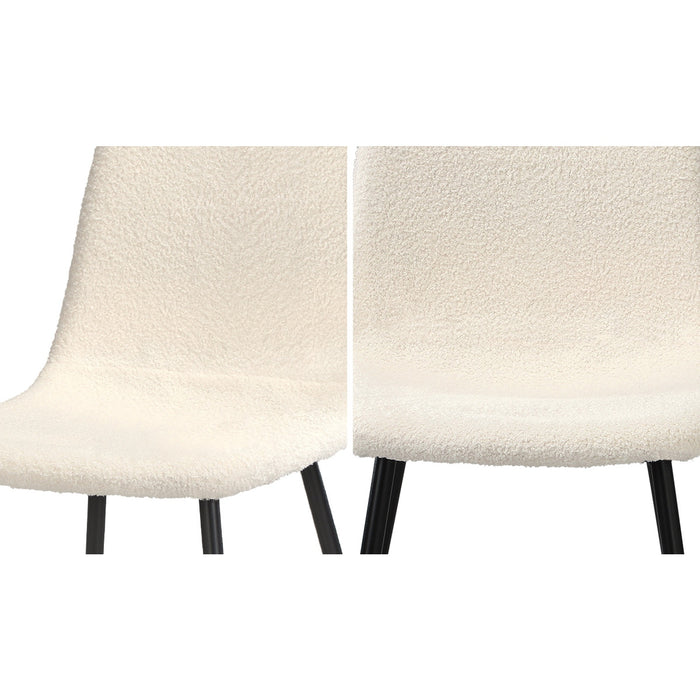 4X Dining Chairs Kitchen Accent Chair Lounge Sherpa White And Black