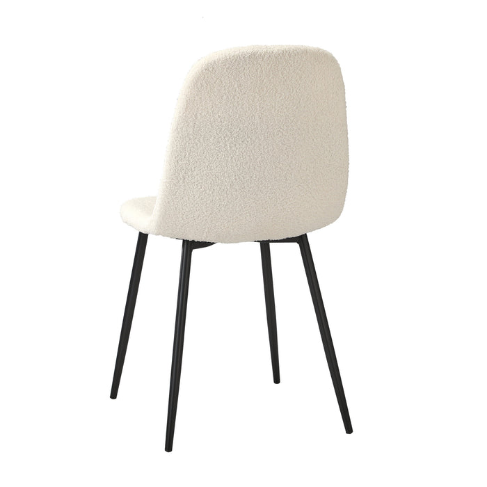 4X Dining Chairs Kitchen Accent Chair Lounge Sherpa White And Black