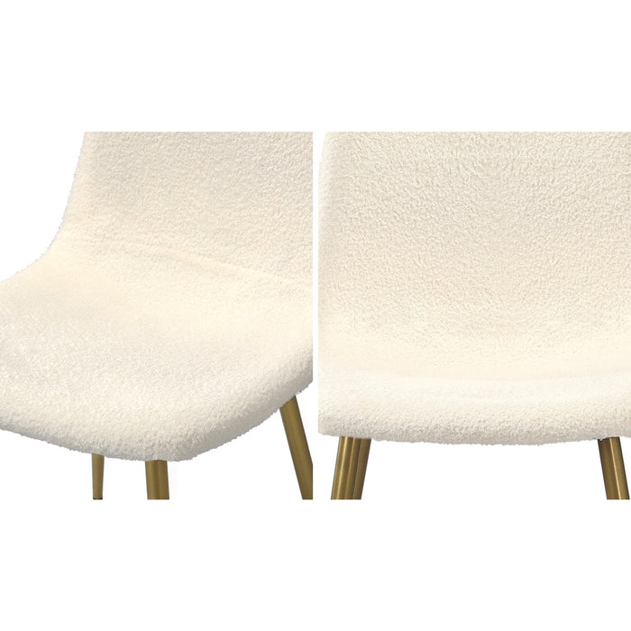6X Dining Chairs Kitchen Accent Chair Lounge Sherpa White And Golden