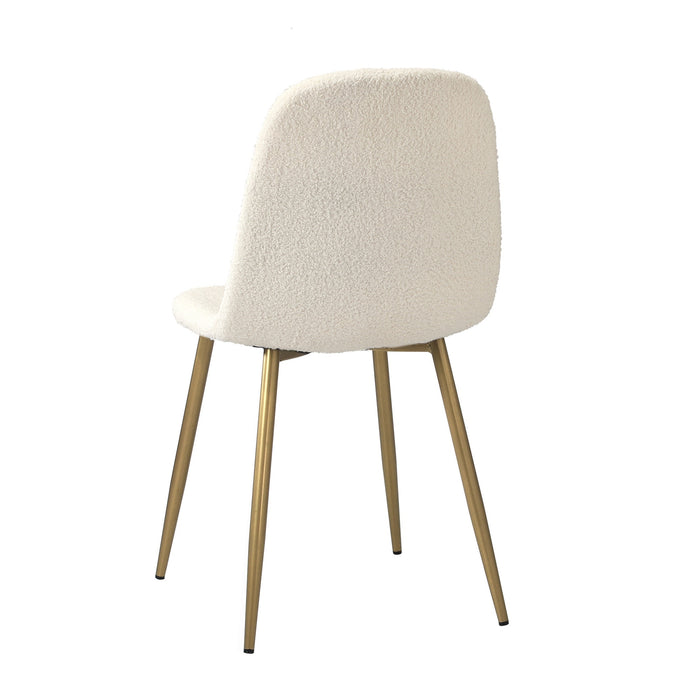 6X Dining Chairs Kitchen Accent Chair Lounge Sherpa White And Golden