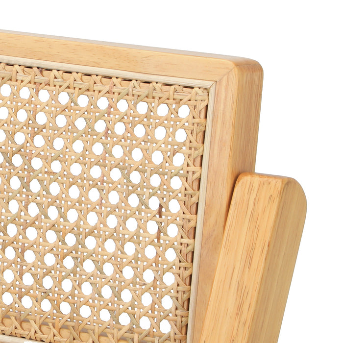 2X Dining Chairs Folding Rattan Chair Wooden Accent Chair Natural