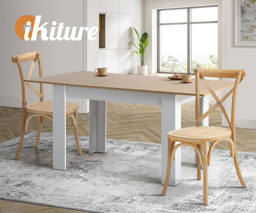 Crossback Dining Chair Solid Birch Timber Wood Ratan Seat Wooden