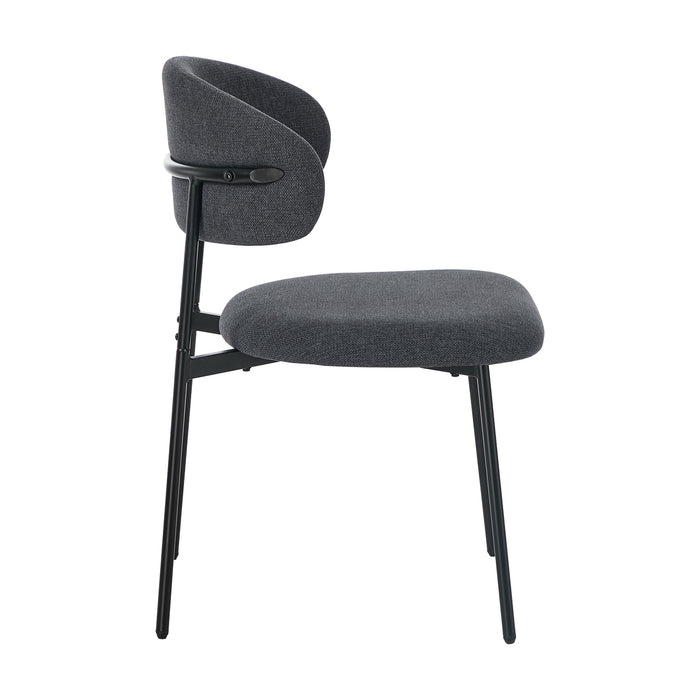 2X Dining Chairs Kitchen Lounge Seat Linen Fabric Accent Chair Grey