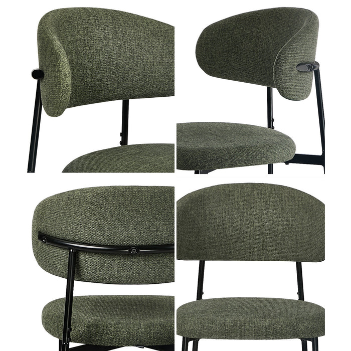2X Dining Chairs Kitchen Lounge Seat Linen Fabric Accent Chair Green