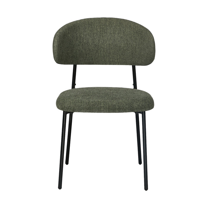 2X Dining Chairs Kitchen Lounge Seat Linen Fabric Accent Chair Green