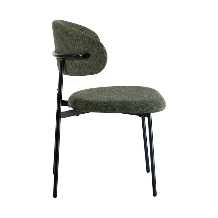 2X Dining Chairs Kitchen Lounge Seat Linen Fabric Accent Chair Green