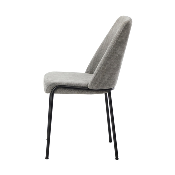 Set Of 6 Dining Chairs Chenille Fabric Kitchen Chair Padded Seat Grey